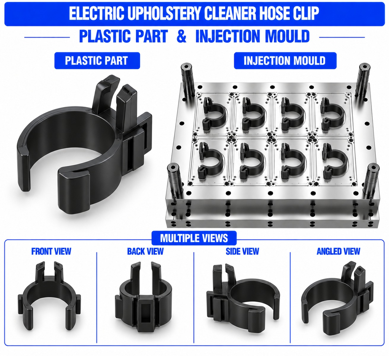 Electric Upholstery Cleaner Plastic Hose Clip Mould and Moulding Service
